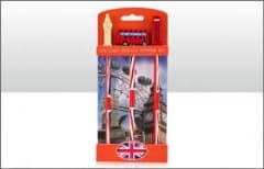 Bus,Tel box, Big Ben Metal Pencil Toppers set