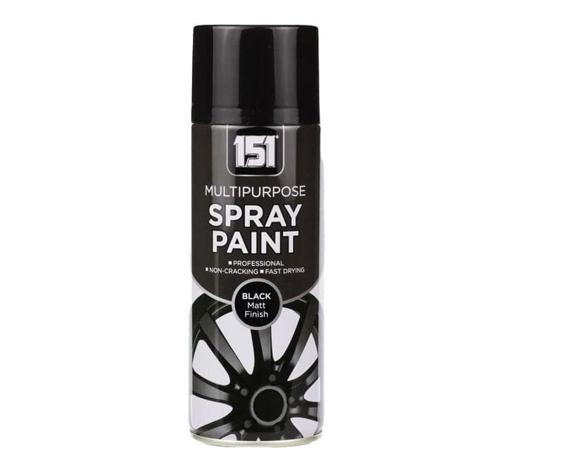 151 MULTIPURPOSE SPRAY PAINT BLACK MATT 400ML (TAR025)