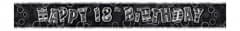Unique Party Black Glitz 18 Prism Banner - 9ft