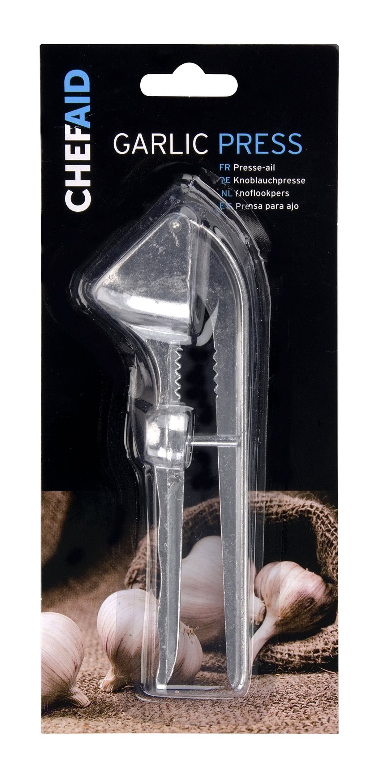 Chef Aid Garlic Press with Cherry / Olive Stoner