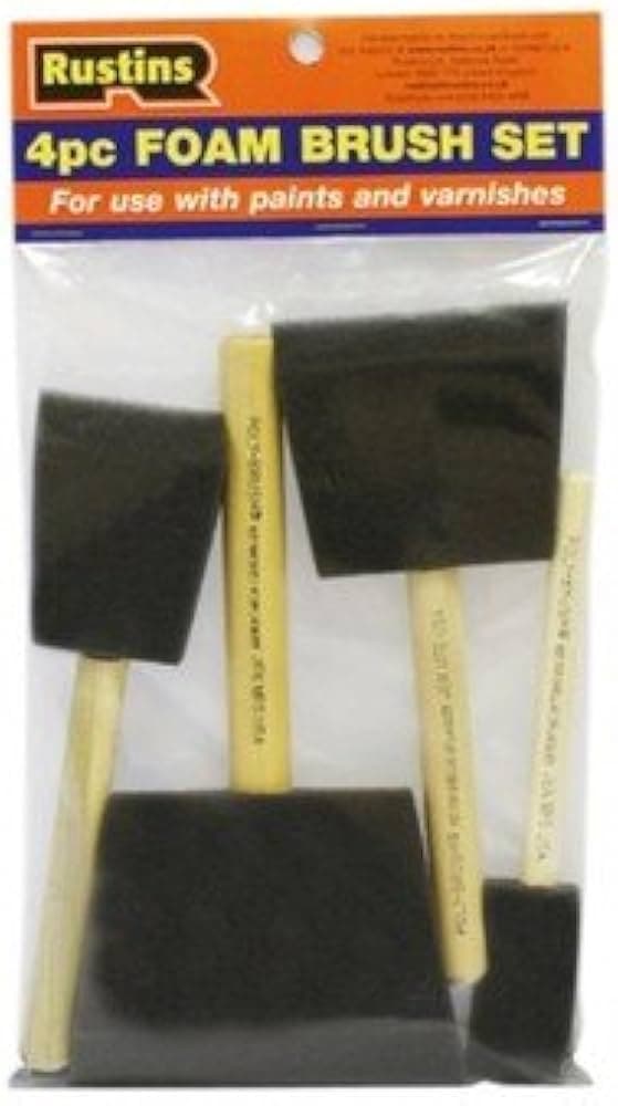 Rustin Foam Brushes Set 4 Pcs