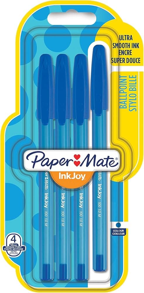 Papermate InkJoy 100 Mini CAP 1.0 mm Medium Tip Capped Ball Pen - Assorted Fun Colours - Pack of 10+2