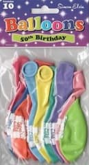 SE Age 50 Printed Balloons