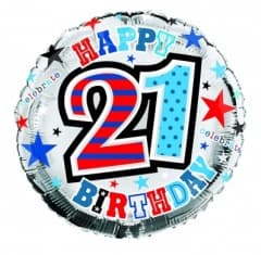 SE 21st Birthday Male Foil Balloons