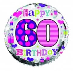 SE 60th Birthday Fem Foil Balloons