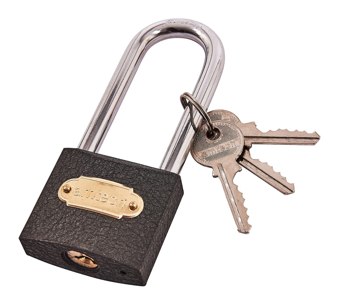 Am-Tech 50mm LONG SHACKLE IRON PADLOCK T0700C