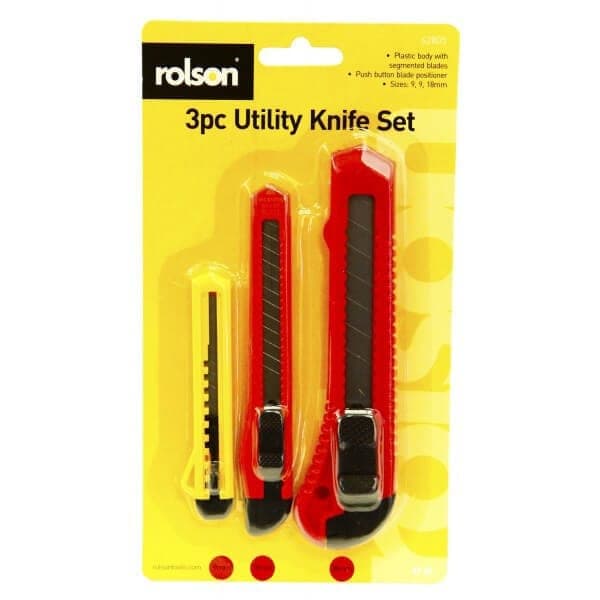 Rolson 3pc Utility Knife Set 62805