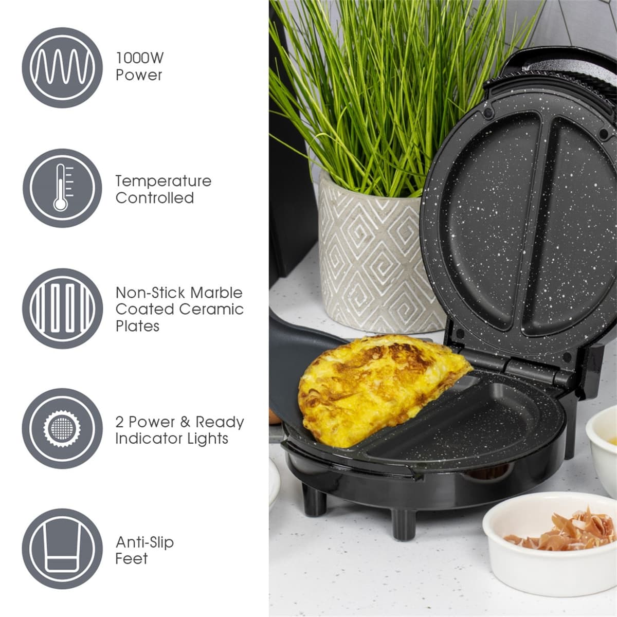 QUEST Nutri-Q Omelette Maker - Marble 1000W