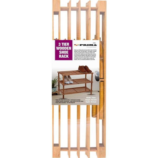 Prima Three Tiers Shoe Rack - Natural