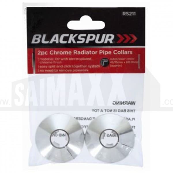 Blackspur 2pc Chrome Radiator Pipe Collars