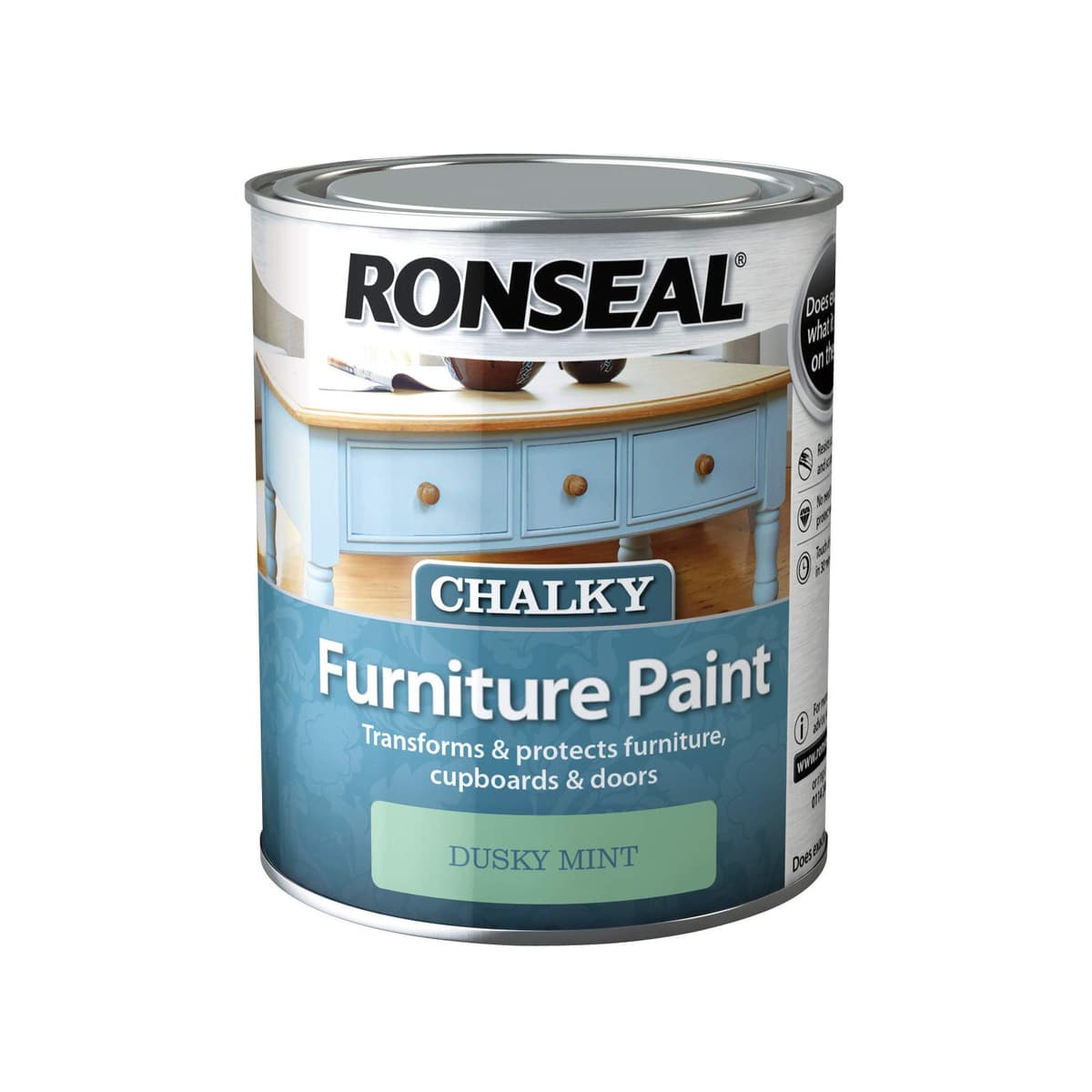 Ronseal Chalky Furniture Paint 750ml Dusky Mint
