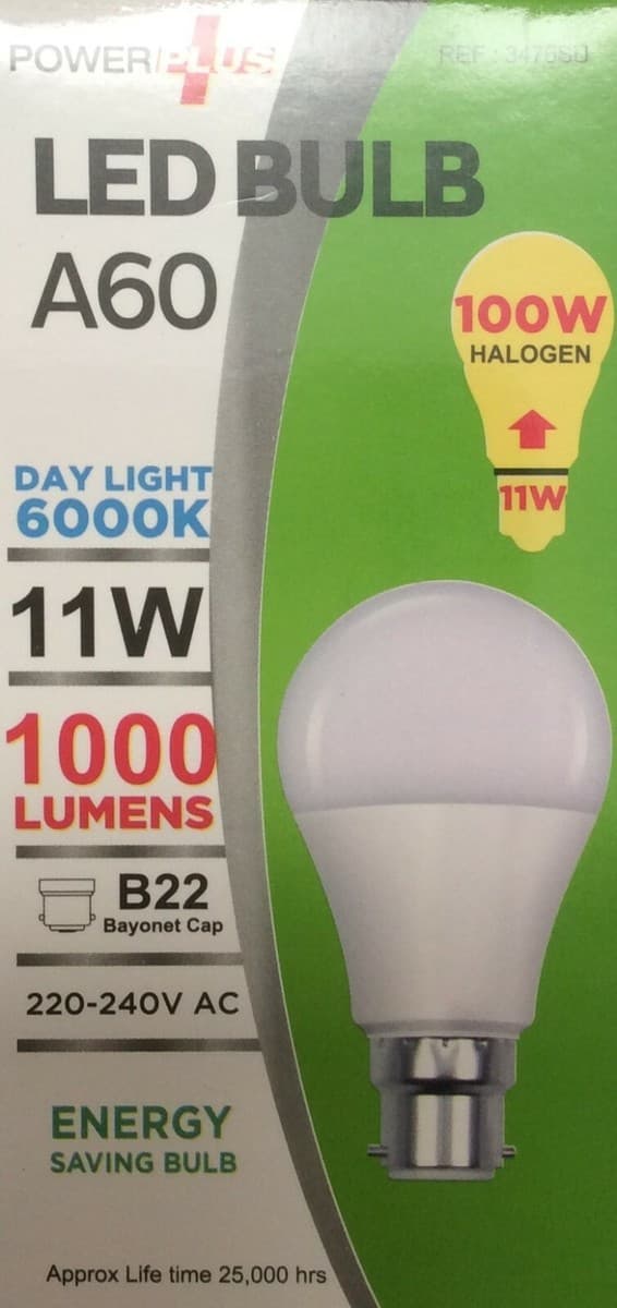 Powerplus Led A60 5w6000k E27 240vac 470lm