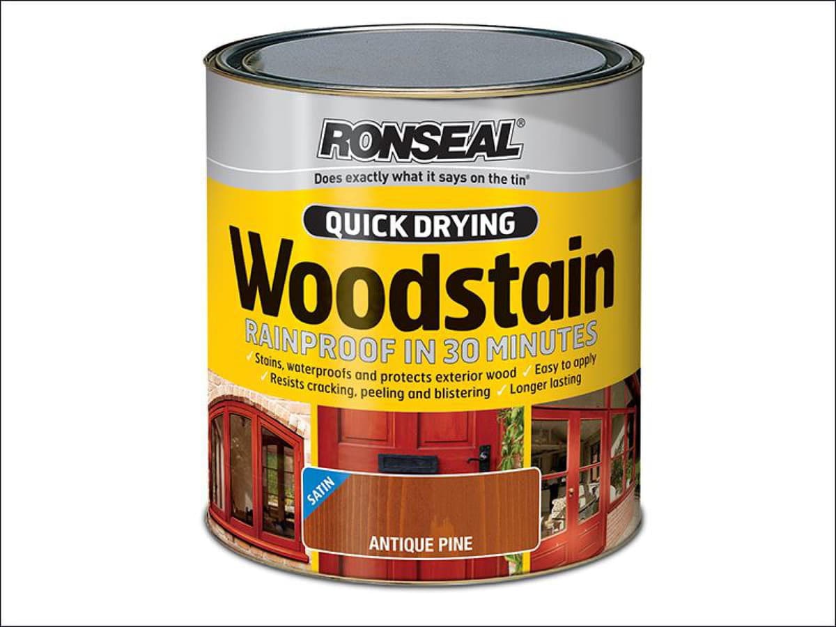 Ronseal Quick Drying Woodstain Satin Exterior Smoked Walnut 750ml