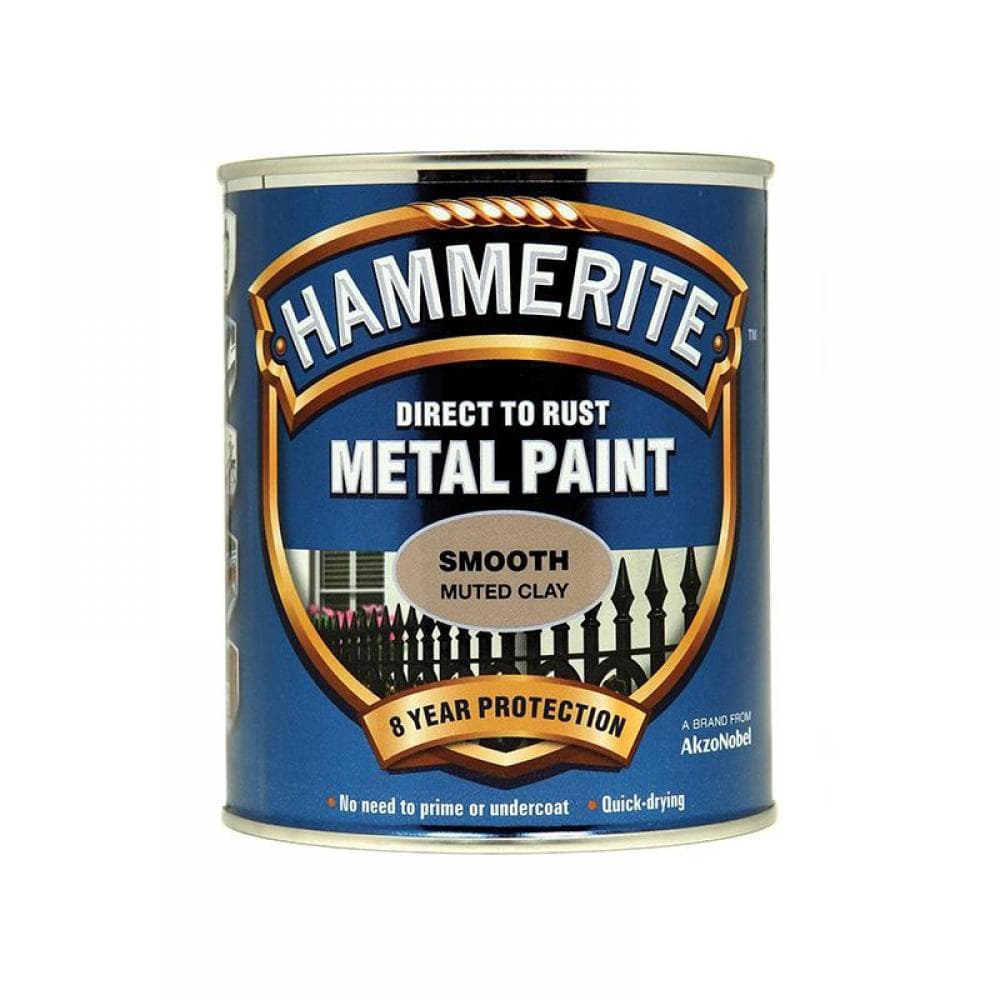Hammerite - Metal Paint - Smooth MUTED CLAY - 750ml - Direct To Rust (5158232)