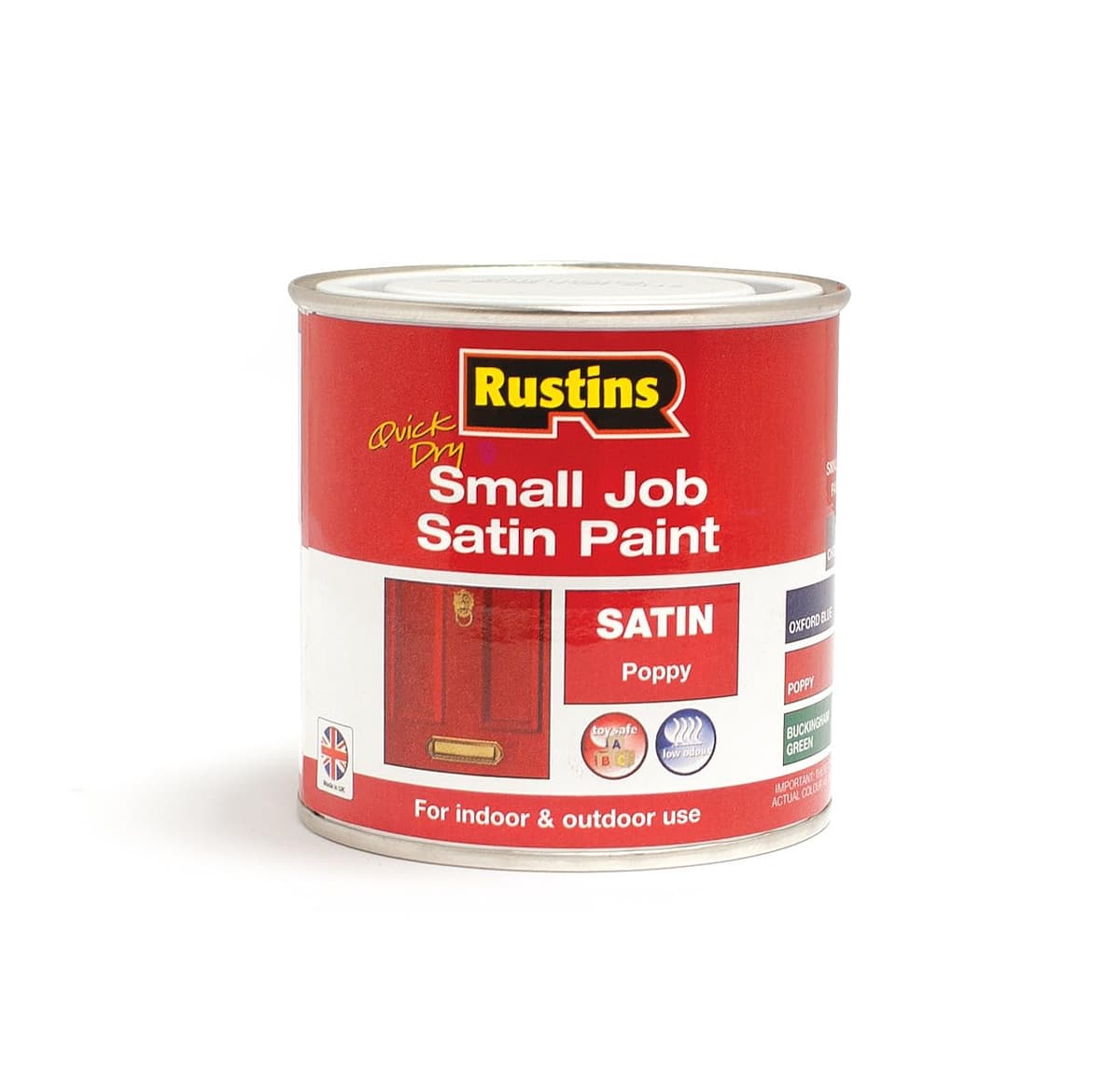 Rustins QD satin small job Poppy paint 250ml (SPPOW250)