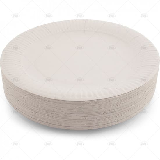 Plates Paper white23cm100pc/10