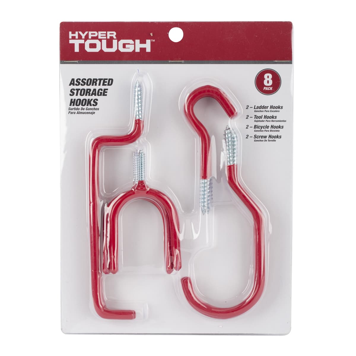 xxxx Screw-in Hooks Red PVC Coated Assorted PK8 (ST8000D)