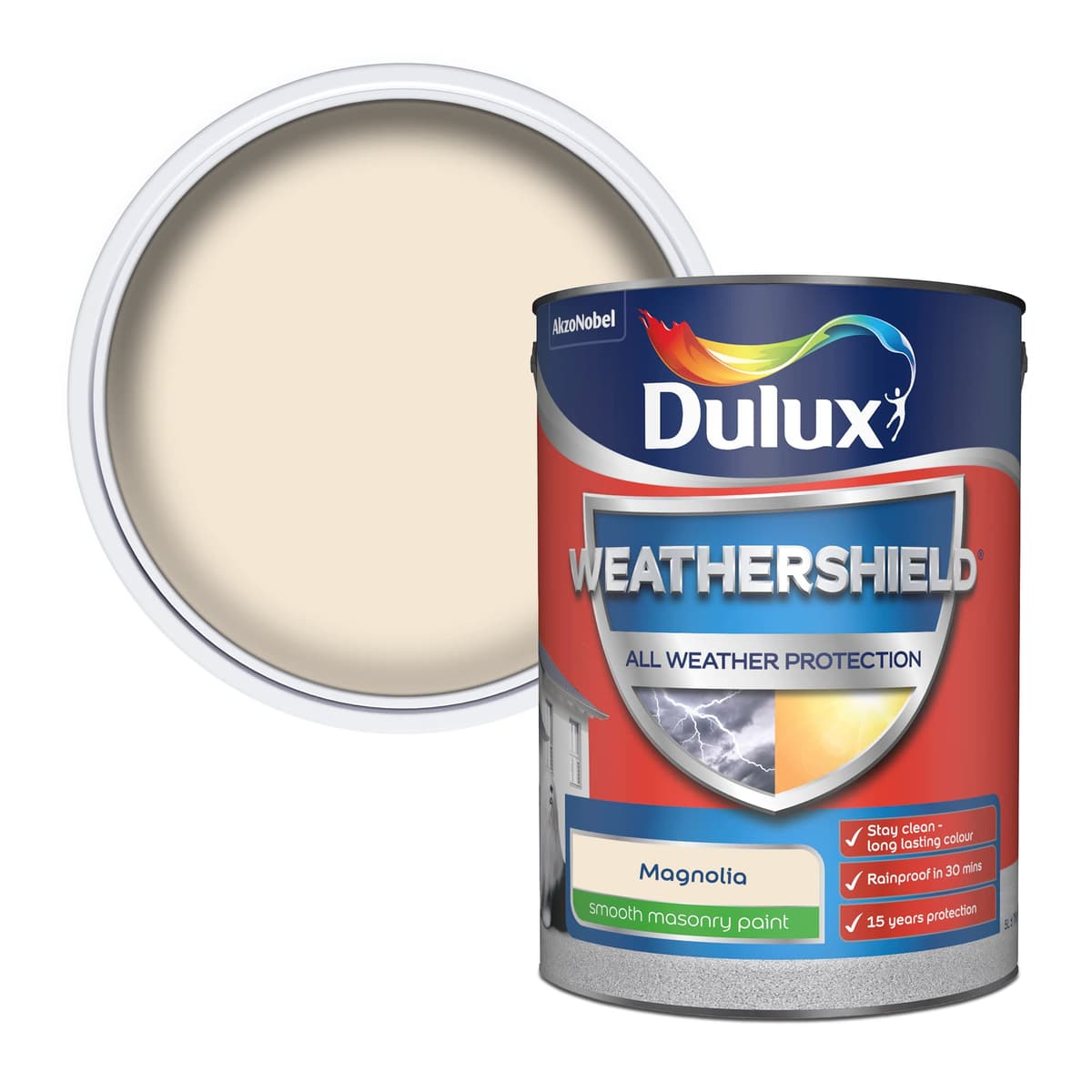 Dulux weather shield smooth magnolia 5litre (5310872)