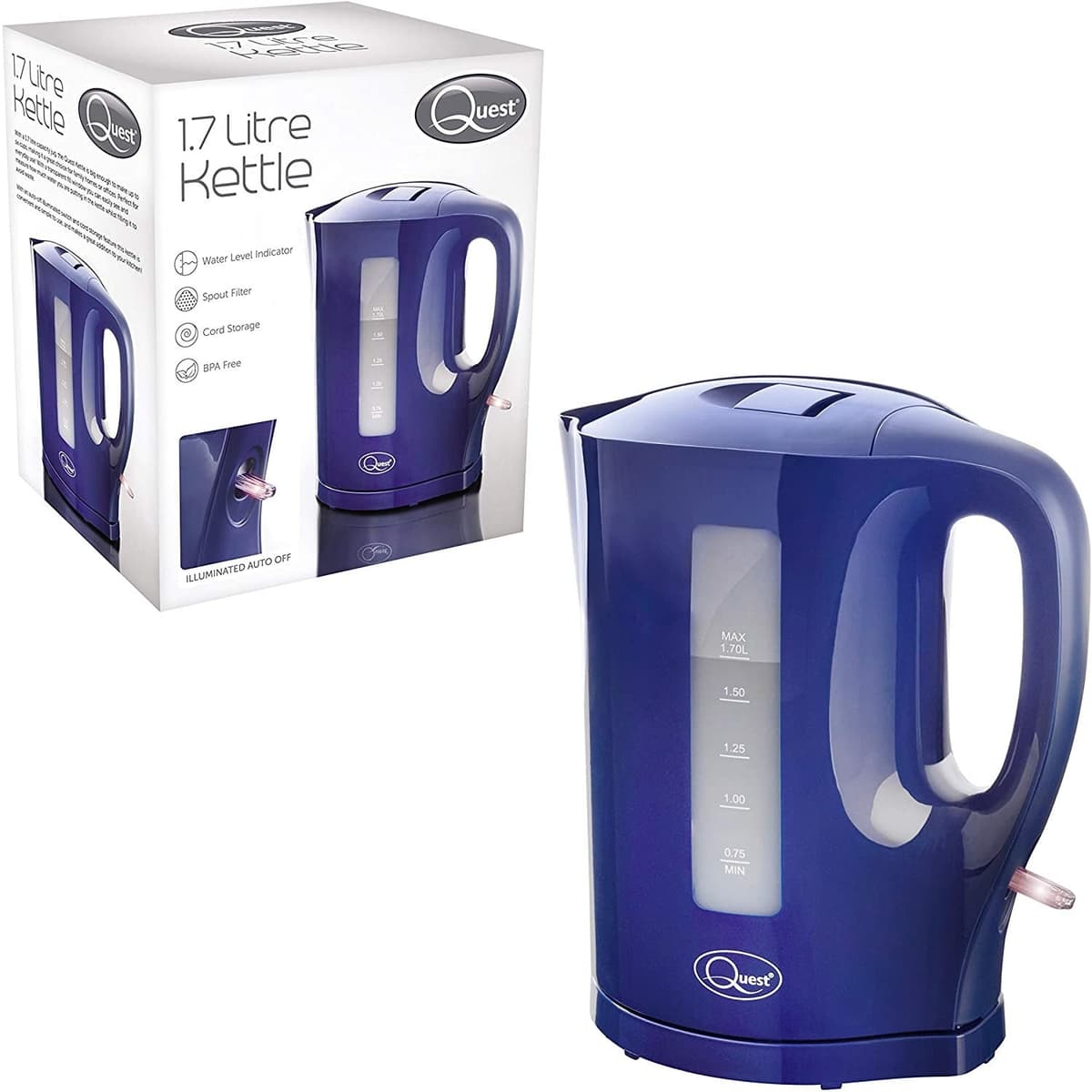 QUEST 1.7L Jug Kettle - NAVY BLUE 2200W