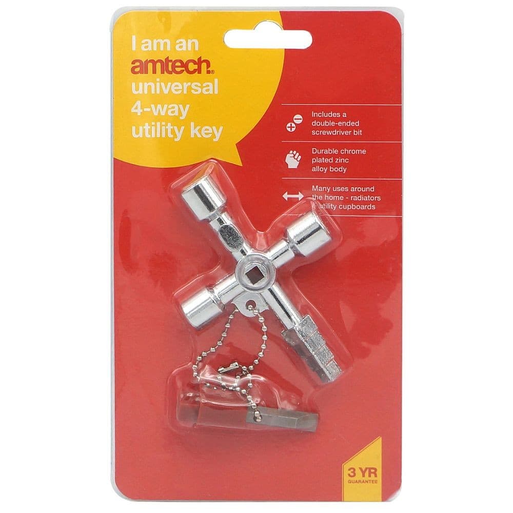 Am-Tech UNIVERSAL 4-WAY UTILITY KEY