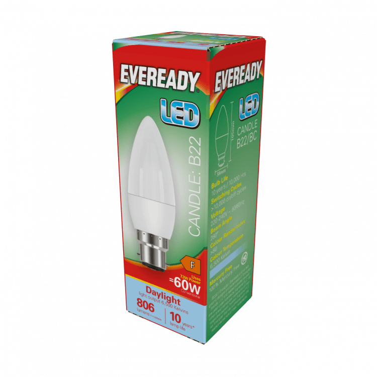 EVEREADY LED CANDLE 806LM OPAL B22 BOX
