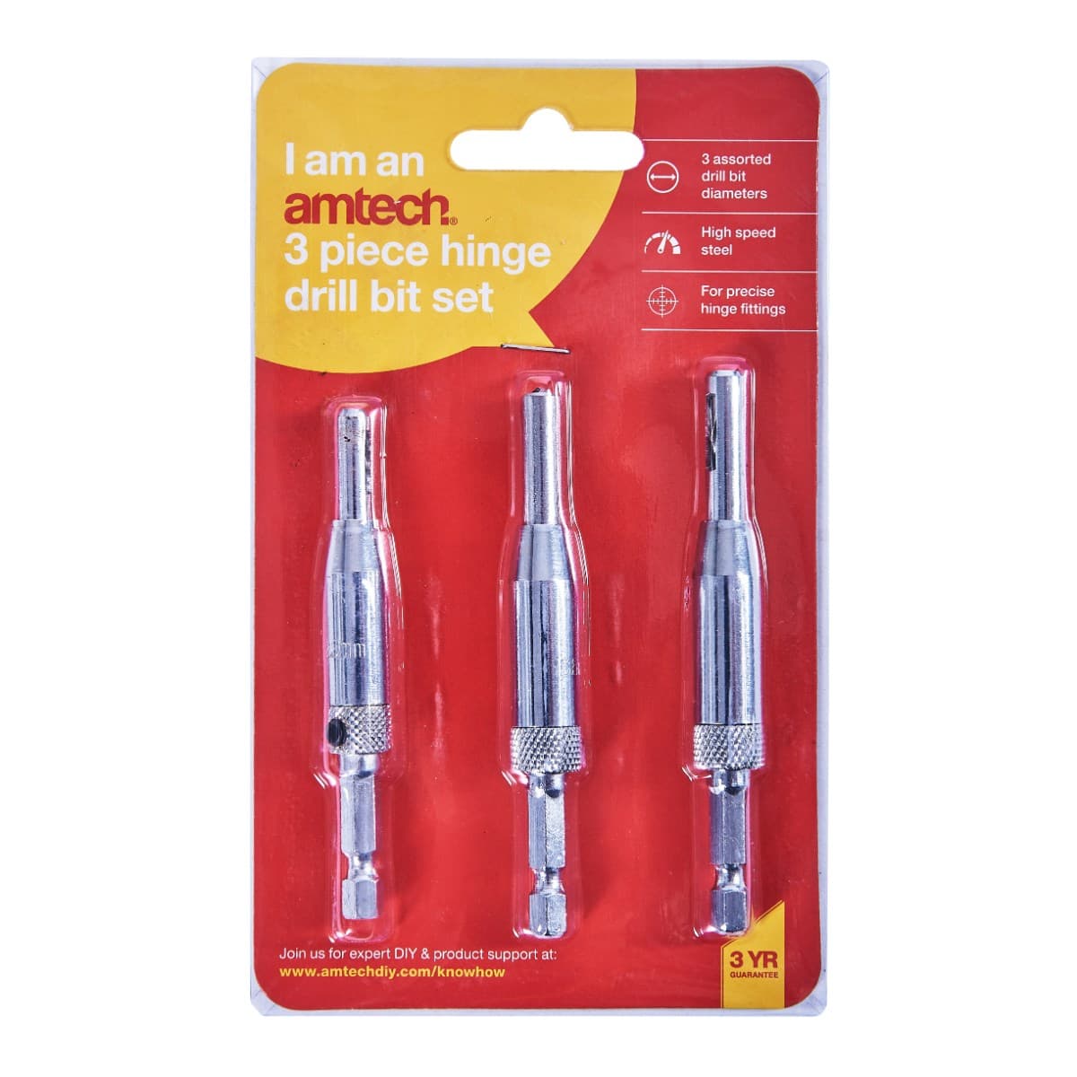 Am-Tech 3pc HINGE DRILL SET