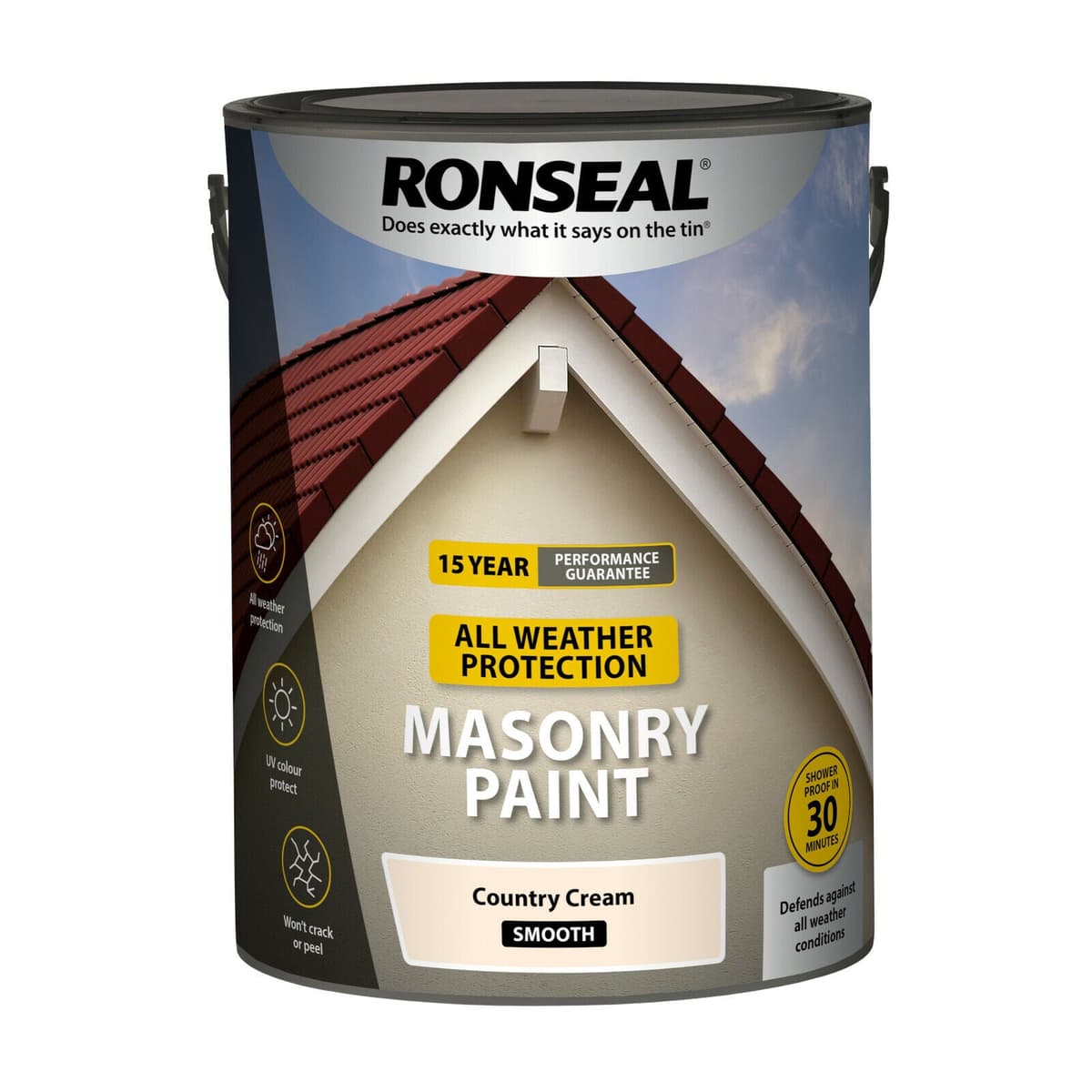 Ronseal All Weather Masonry Paint Country Cream 5ltr
