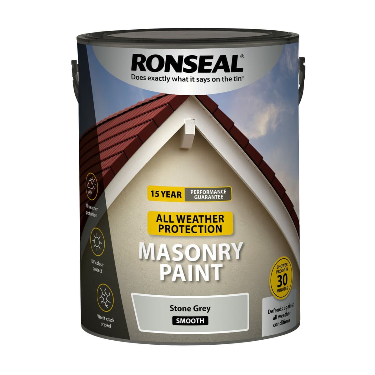 Ronseal All Weather Masonry Paint Stone Grey 5ltr