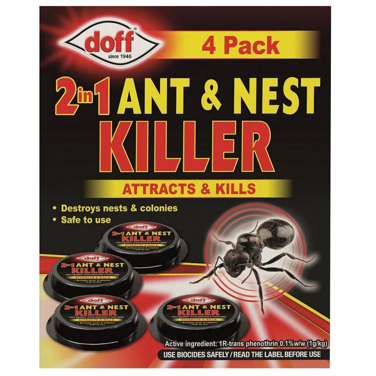 DOFF 2 in 1 Ant & Nest Killer - Bait Station 4pk