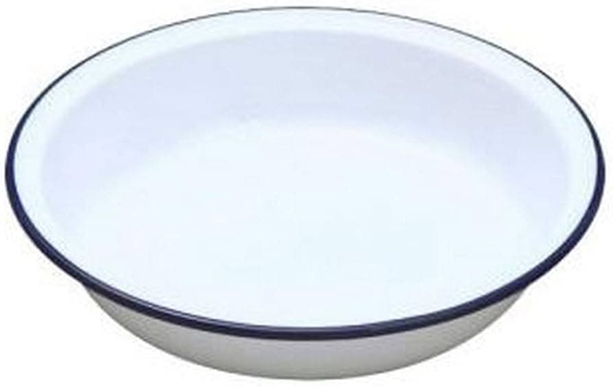 ROUND 20CM WHITE METAL PIE DISH