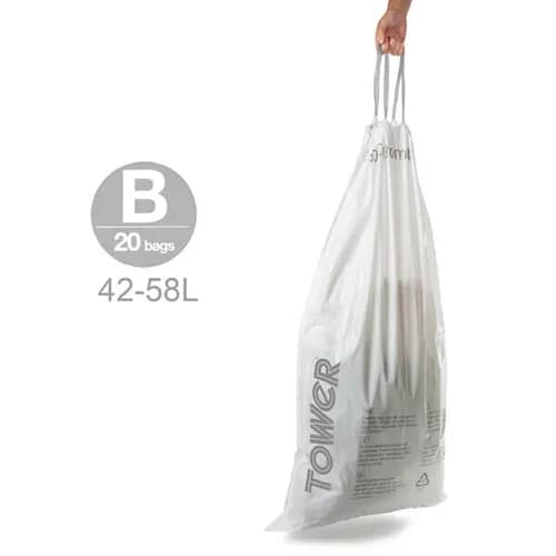 Tower 42-58l Lemon Scented Bin Liner T878000