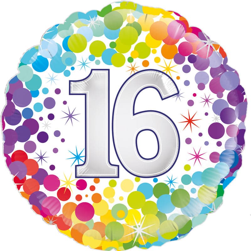 Oaktree 18" 16th Colourful Confetti Birthday