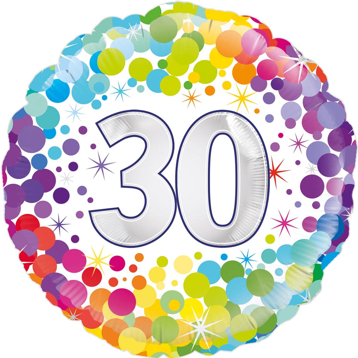 Oaktree 18" 30th Colourful Confetti Birthday