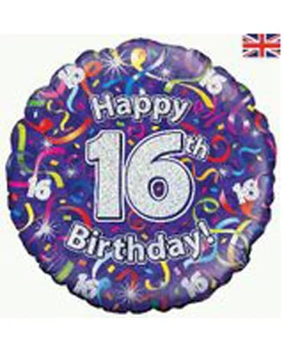 Oaktree 18" 16th Birthday Streamers Holographic