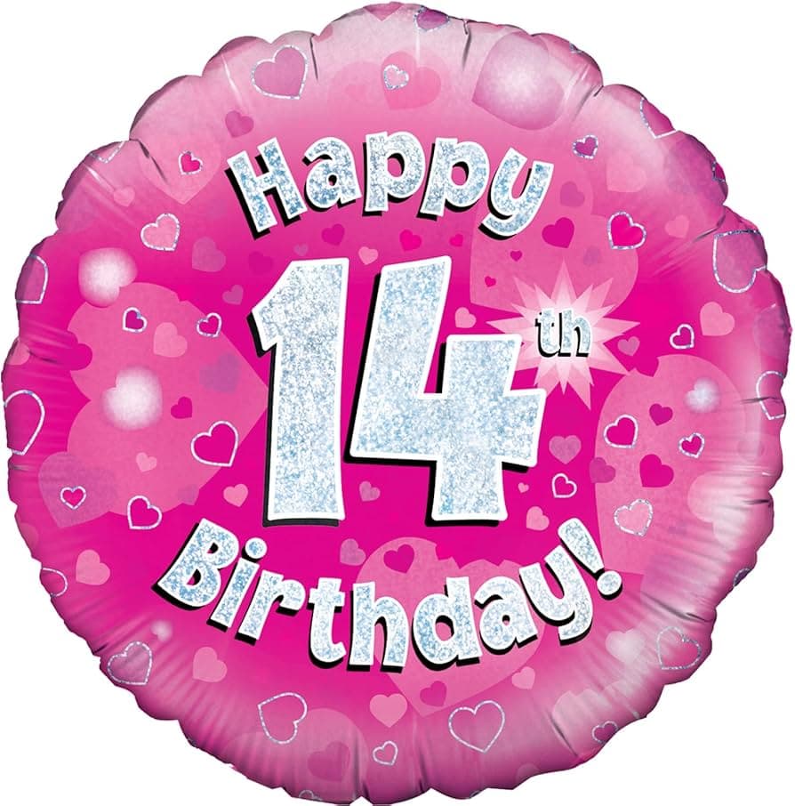 Oaktree 18" Happy 14th Birthday Pink Holographic