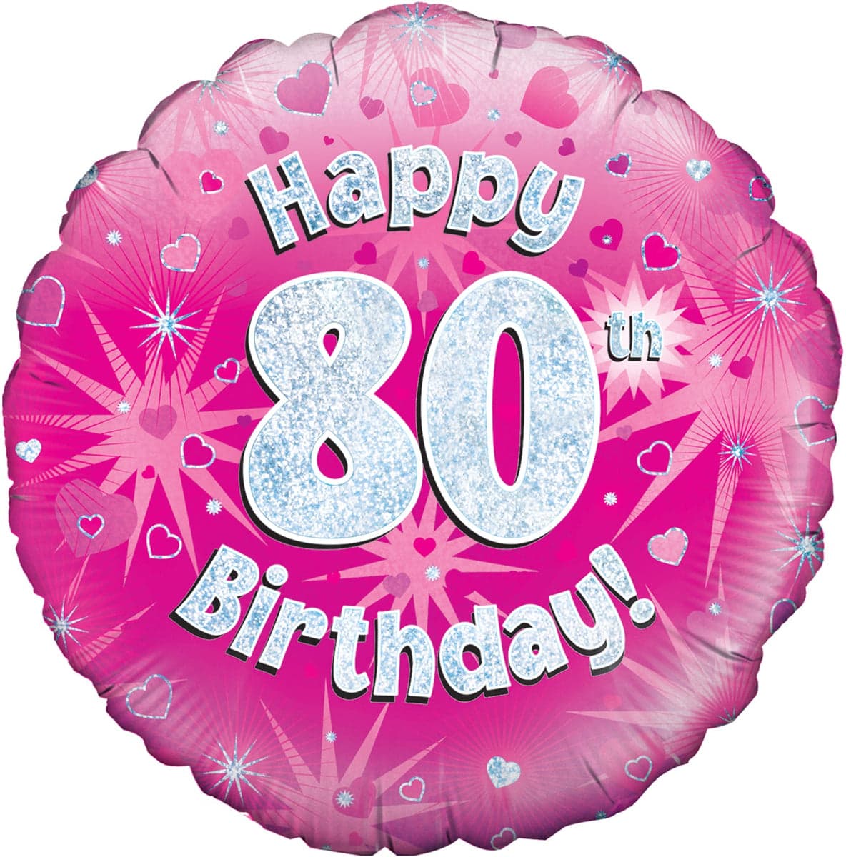 Oaktree 18" Happy 80th Birthday Pink Holographic
