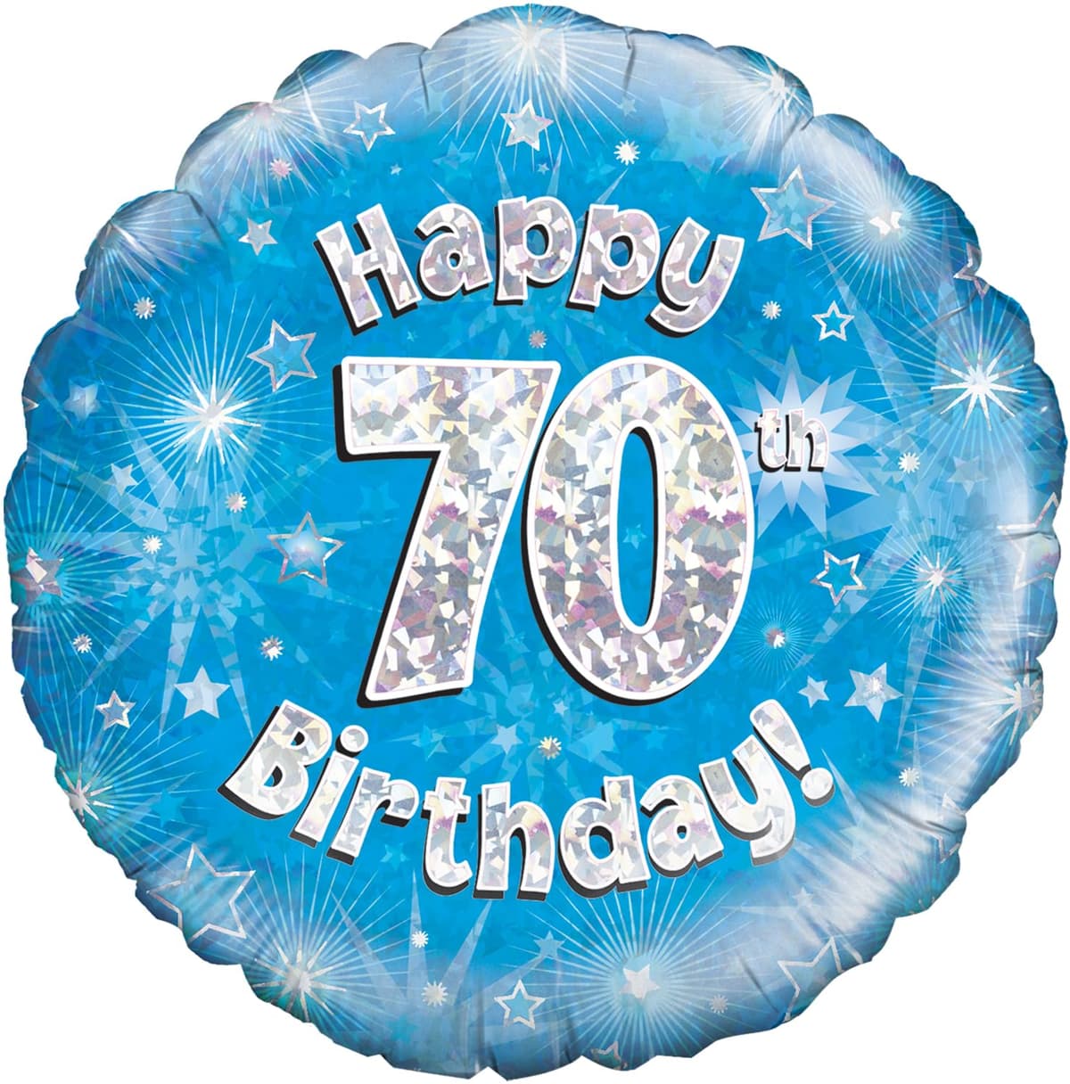 Oaktree 18" Happy 70th Birthday Blue Holographic