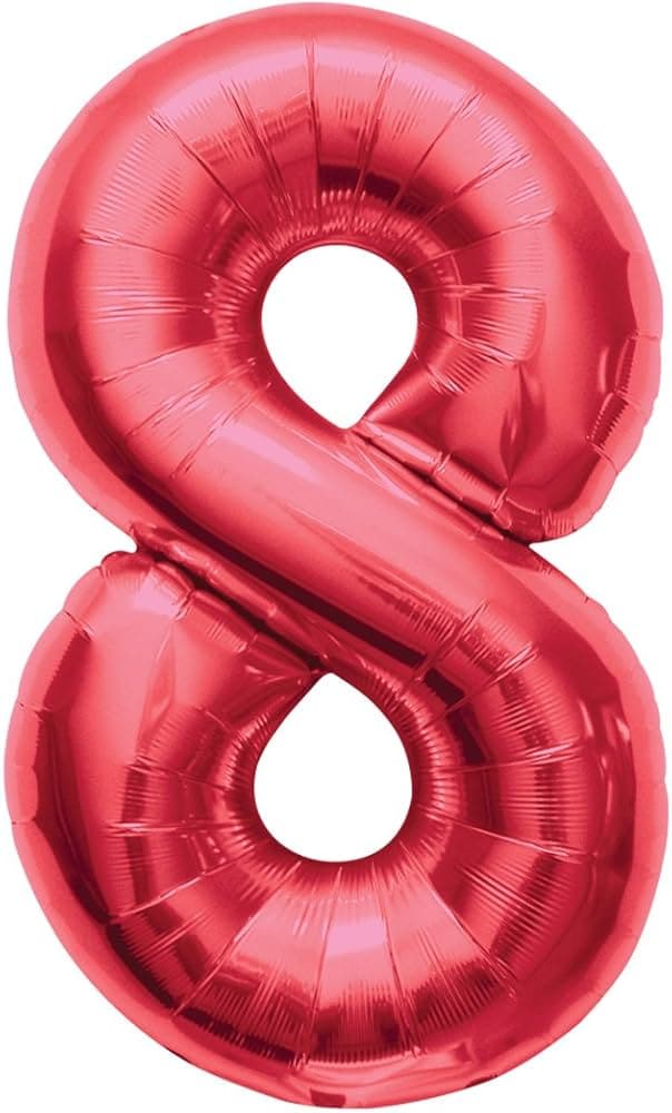 Unique Party Unique Unique Red 8 Shaped Balloon Foil Balloon 34"