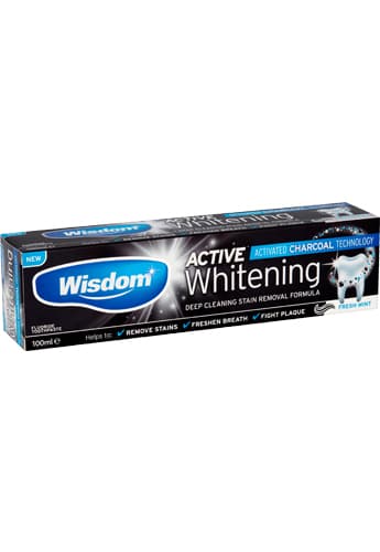Wisdom ACTIVE Whitening Charcoal Toothpaste PK12