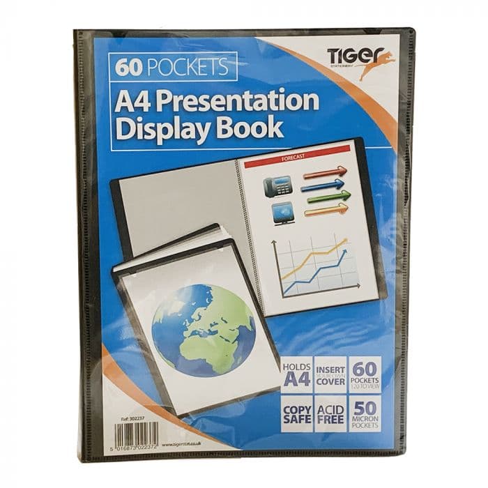 Tiger A4 60 Pocket Display Book Black