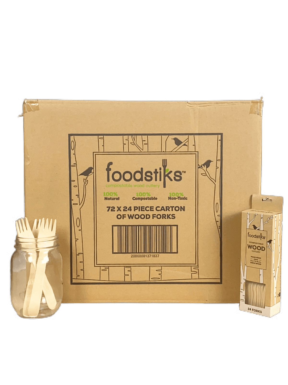 WOODEN FORKS 24PC PACK