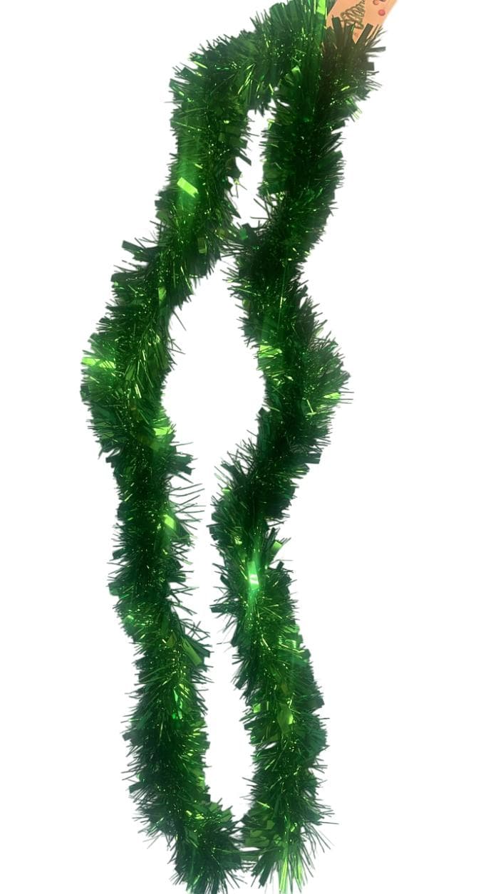 D2G 2MX100MM Chunky Cut Tinsel Green