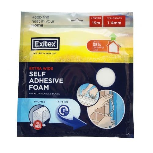 EXTRA WIDE SELF ADHESIVE FOAM 5MT- WHITE (1.01.0382.0005.35)