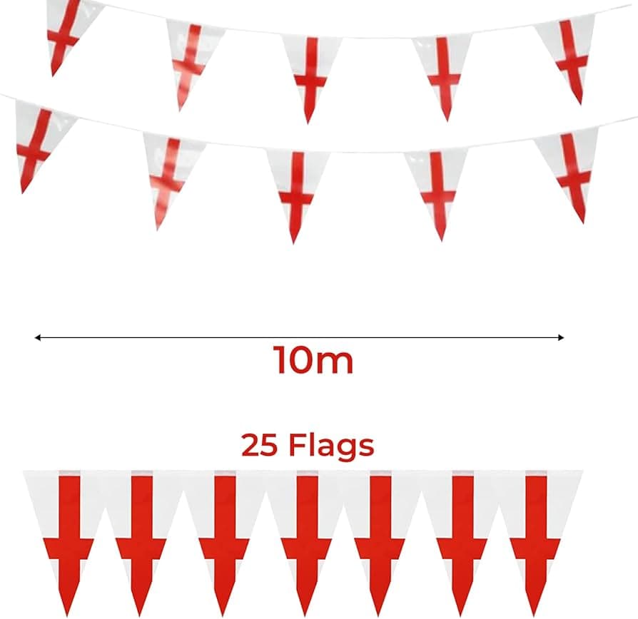 St George Fabric Bunting 10m 25 flags