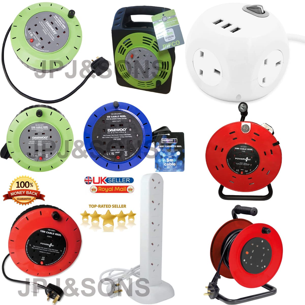 Powerplus 10m 4gang 13amp Ext.reel