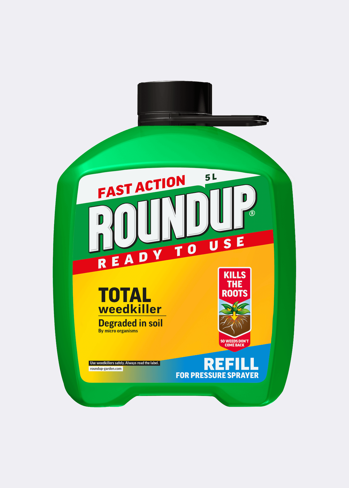 Evergreen Roundup Total Ready to Use Total Weedkiller Degraded in Soil Refill 5L