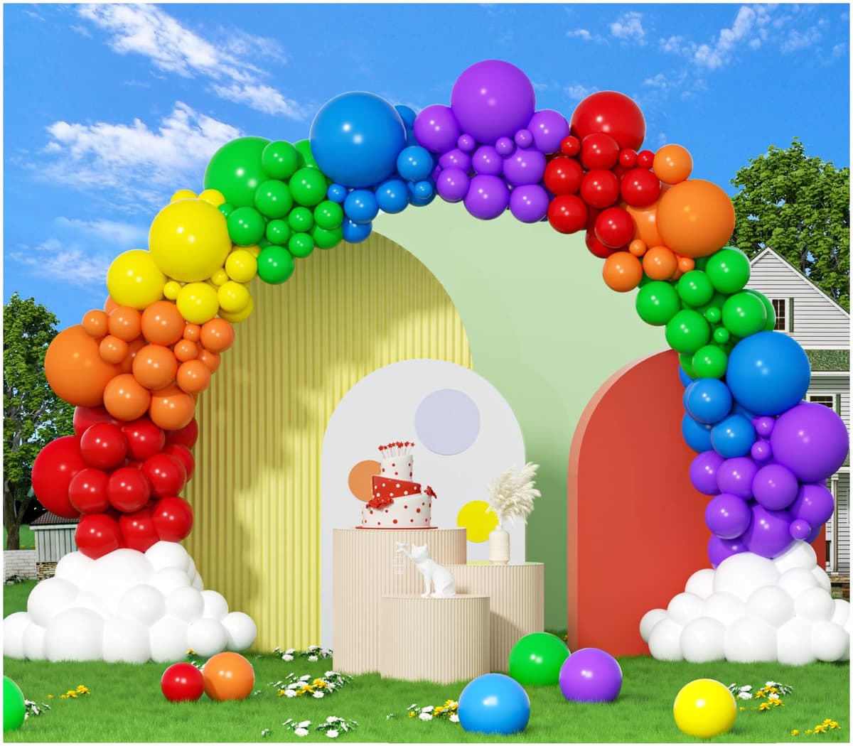 Unique Party Rainbow Blln Arch Kit
