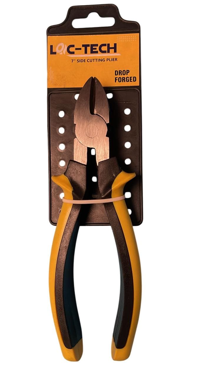 Loc-tech 7" Side Cutting Plier, Drop Forged, Carbon Steel Chrome Plated With Sleeve.