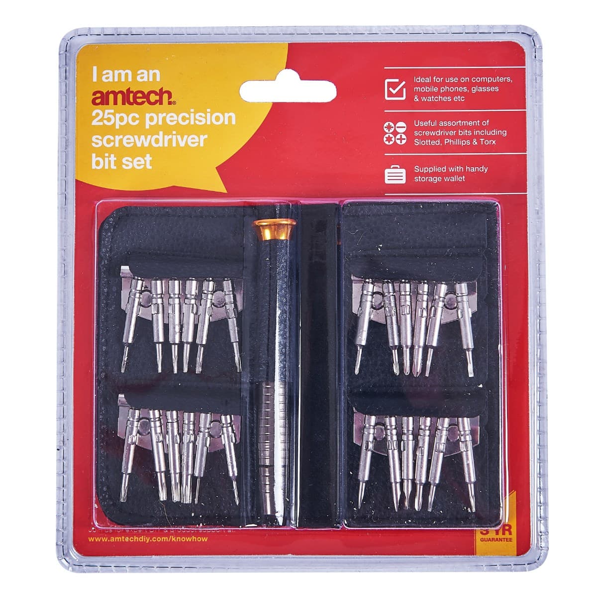 Am-Tech 25PC PRECISION SCREWDRIVER BIT SET