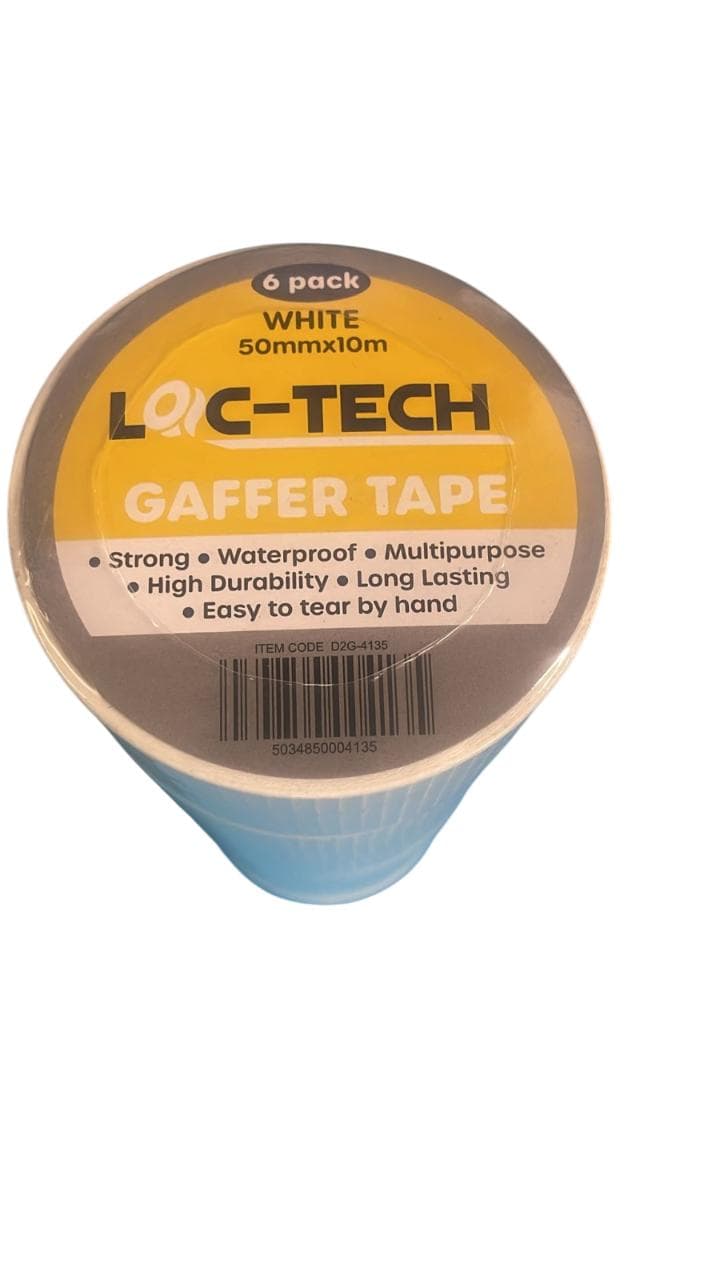 Loc-tech Gaffer Tape-White 50mmx10m(6pc)